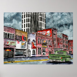 nashville tennessee land musikhuvudkonst poster