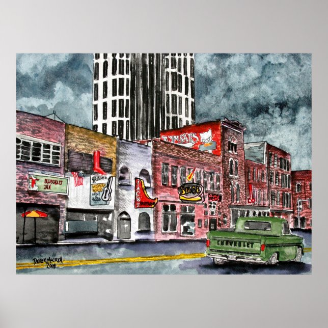 nashville tennessee land musikhuvudkonst poster (Framsidan)