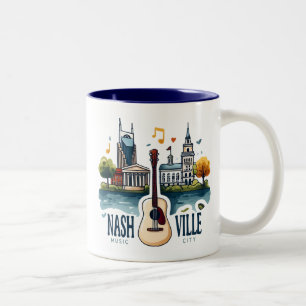 Nashville Tennessee Music City Två-Tonad Mugg