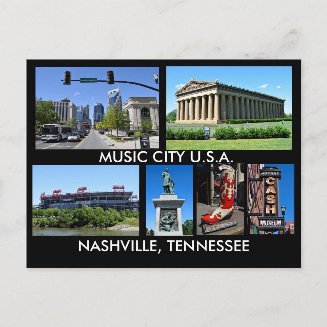 Nashville Tennessee Music City USA Vykort (Framsida)