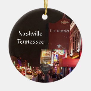 Nashville Tennessee Music Row Downtown Julgransprydnad Keramik