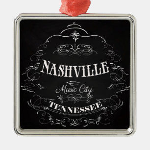 Nashville Tennessee - musikstad Julgransprydnad Metall
