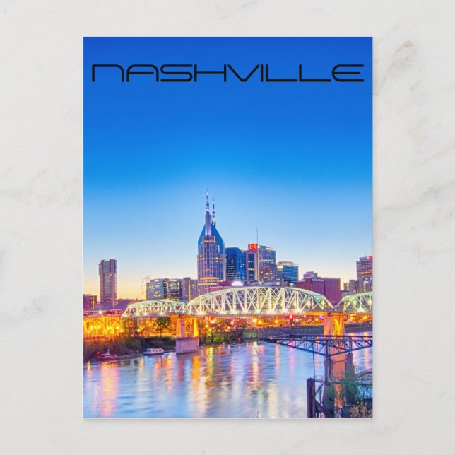 Nashville Tennessee nattskyline Vykort (Framsida)