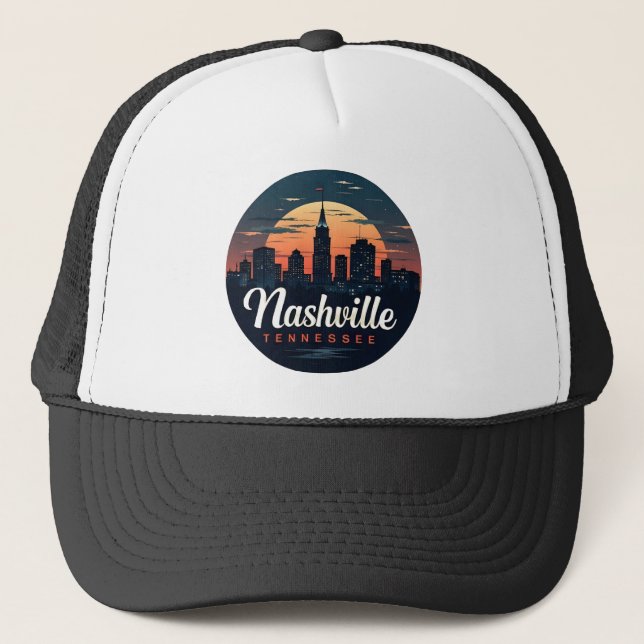 Nashville Tennessee retro Skyline Keps (Framsida)