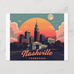 Nashville Tennessee retro stadsbild Vykort
