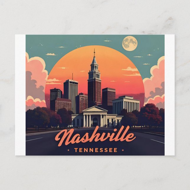 Nashville Tennessee retro stadsbild Vykort (Framsida)