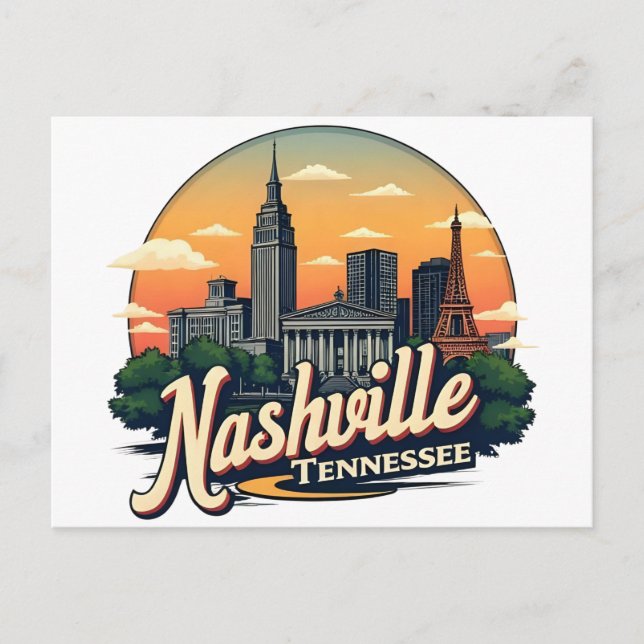 Nashville Tennessee retro stadsbild Vykort (Framsida)
