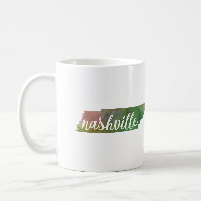 Nashville, Tennessee | rosor och gröntvattenfärg Kaffemugg (Vänster)