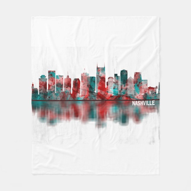 Nashville Tennessee Skyline Fleecefilt (Framsidan)