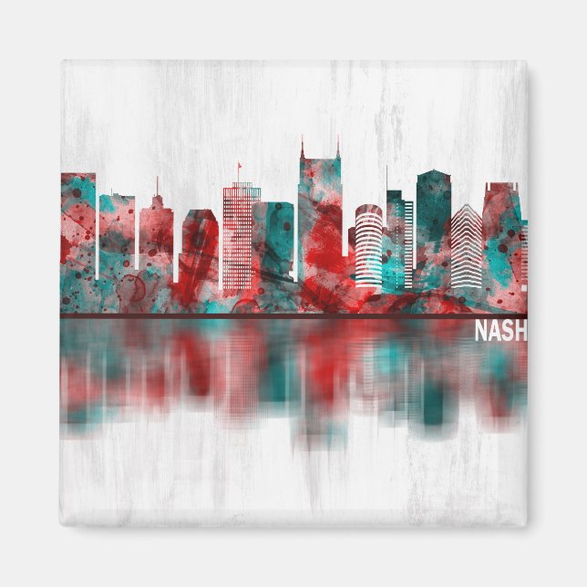 Nashville Tennessee Skyline Magnet (Framsidan)