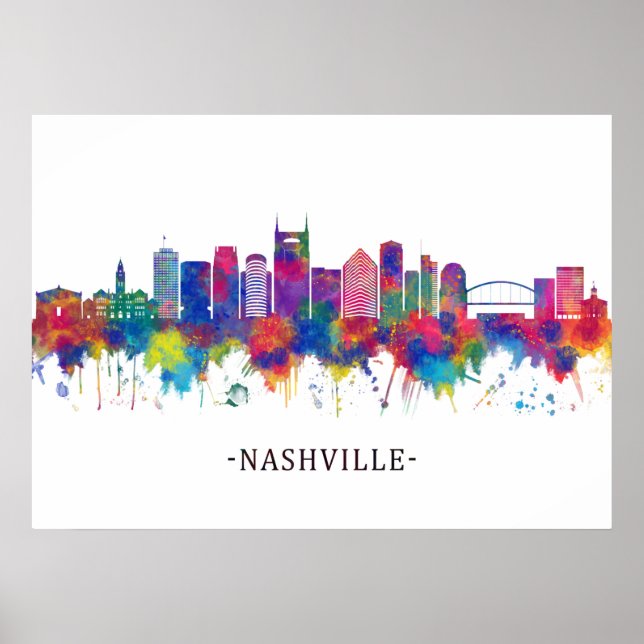 Nashville Tennessee Skyline Poster (Framsidan)