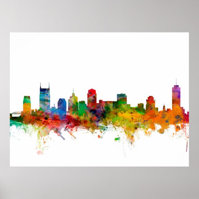 Nashville Tennessee Skyline Poster (Framsidan)