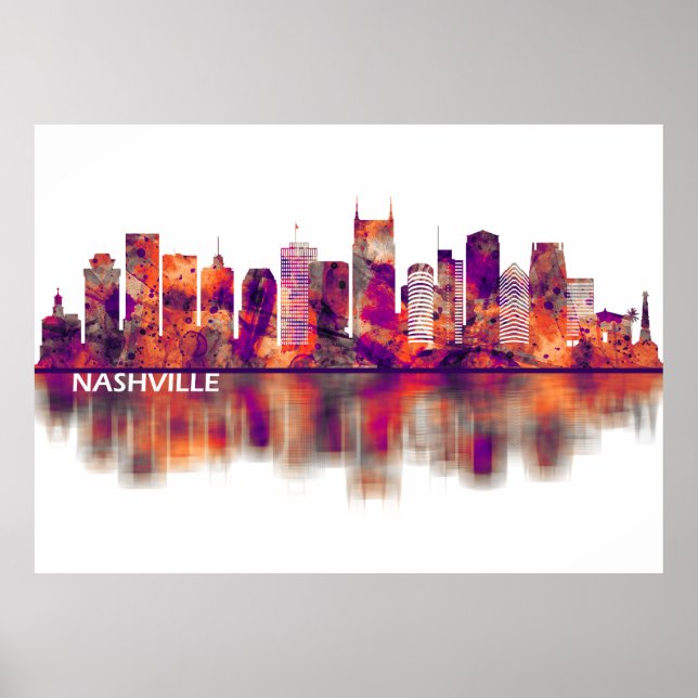 Nashville Tennessee Skyline Poster (Framsidan)