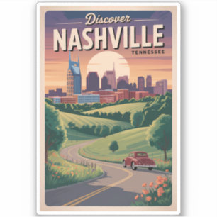 Nashville Tennessee Södra vägresor Konst Klistermärken