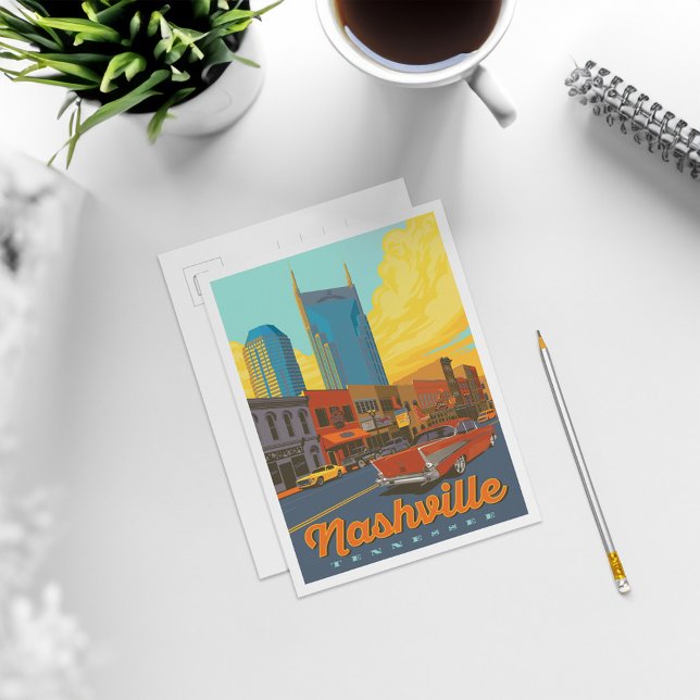 Nashville, Tennessee | Solnedgång i bredbanesektor Vykort (Card on coffee table)