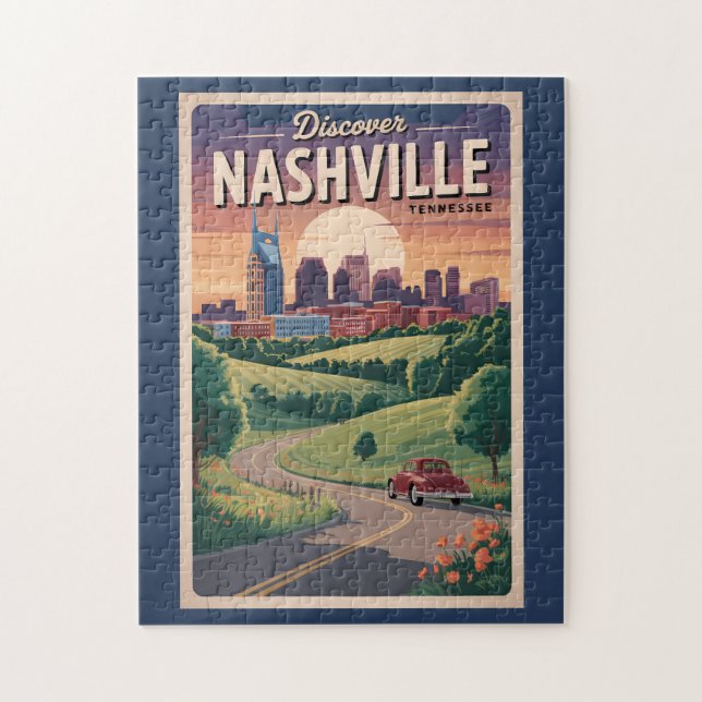 Nashville Tennessee Southern Road Travel Art Pussel (Vertikal)