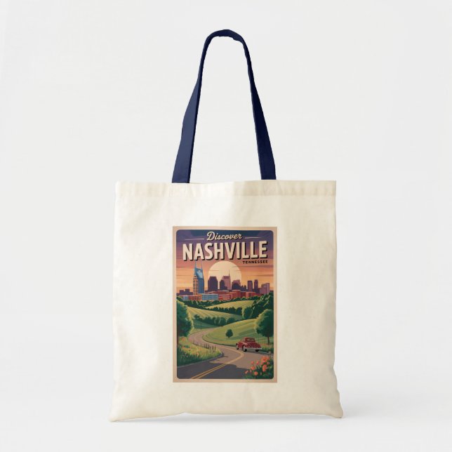Nashville Tennessee Southern Road Travel Art Tygkasse (Framsidan)