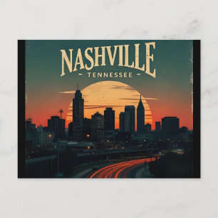 Nashville Tennessee Stadssiluett Vykort