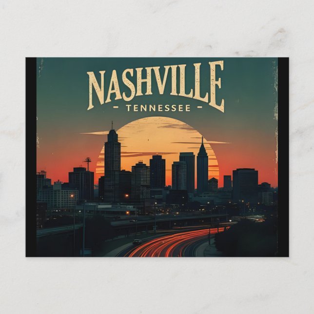 Nashville Tennessee Stadssiluett Vykort (Framsida)