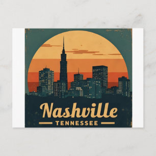 Nashville Tennessee Stadssiluett Vykort