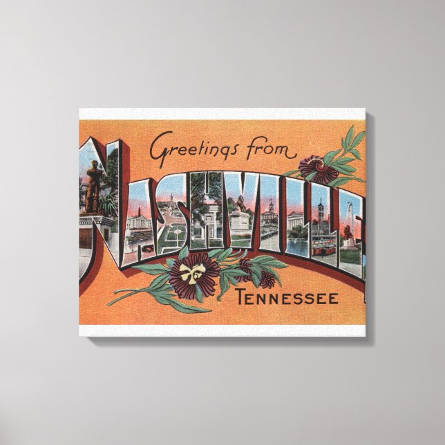 Nashville, Tennessee - Stora Brev Scenes Canvastryck (Framsida)