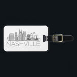 Nashville, Tennessee Stylized Skyline Luggage Tag Bagagebricka<br><div class="desc">Ett unikt bagagetagg som representerar den vackra staden Nashville,  Tennessee.  Den här märkrn illustrerar stadens unika skylt med namn under.</div>