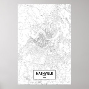 Nashville Tennessee (svarten på vit) Poster