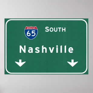 Nashville Tennessee tinterstate Highway Freeway Poster