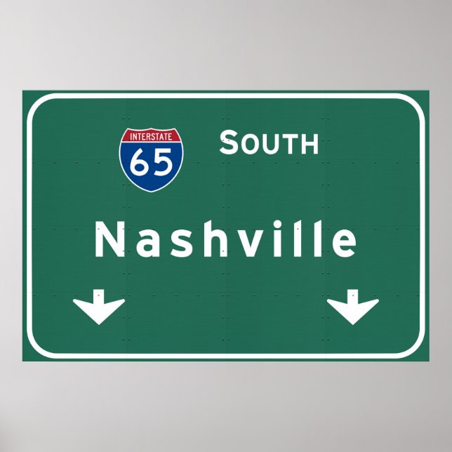 Nashville Tennessee tinterstate Highway Freeway Poster (Framsidan)