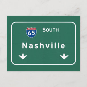 Nashville Tennessee tinterstate Highway Freeway Vykort