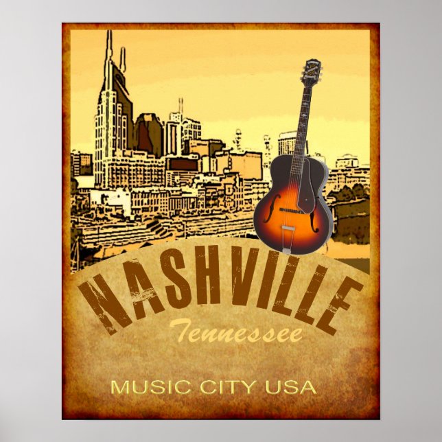 Nashville Tennessee Travel Poster (Framsidan)