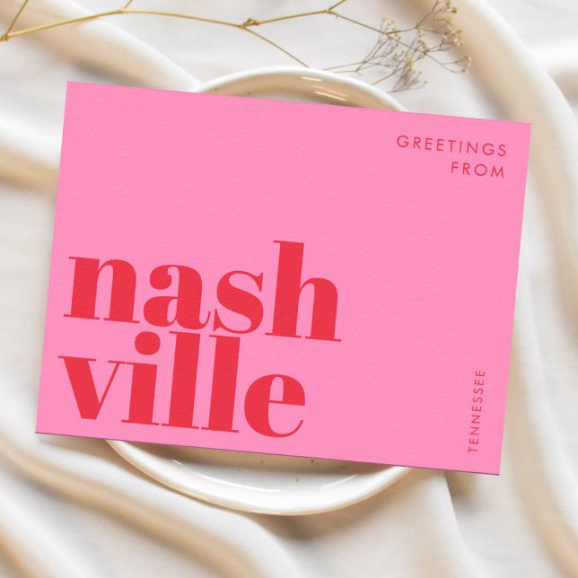 Nashville Tennessee typography Postcard Vykort (Skapare uppladdad)