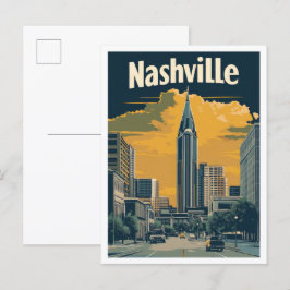 Nashville Tennessee US Vintage resor Illustration Vykort