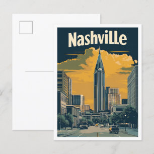 Nashville Tennessee US Vintage resor Illustration Vykort