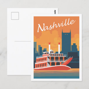 Nashville Tennessee USA Travel Ställe Illustration Vykort