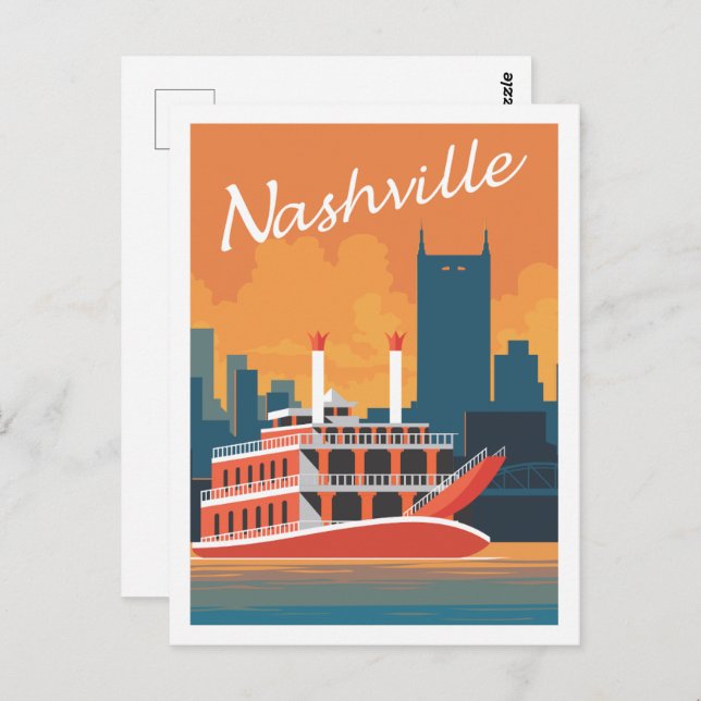 Nashville Tennessee USA Travel Ställe Illustration Vykort (Fram/baksida)