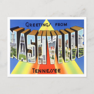 Nashville, Tennessee Vintage Big Brev Postcard Vykort
