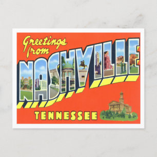Nashville, Tennessee Vintage Big Brev Postcard Vykort