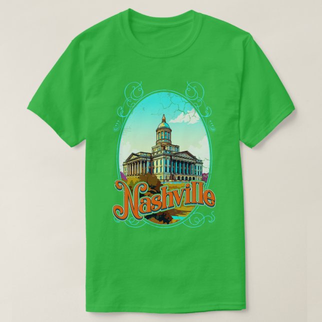Nashville Tennessee Vintage Distress T Shirt (Design framsida)