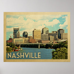 Nashville Tennessee Vintage resor Poster