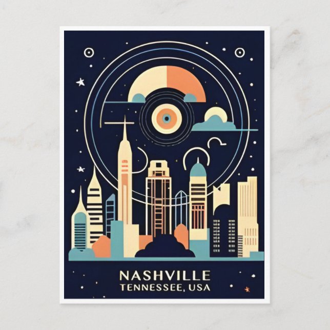 Nashville Tennessee Vintage resor Vykort (Framsida)