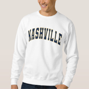 Nashville Tennessee Vintage Varsity College Stil Lång Ärmad Tröja