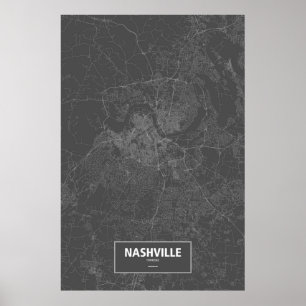 Nashville Tennessee (vit på svart) Poster