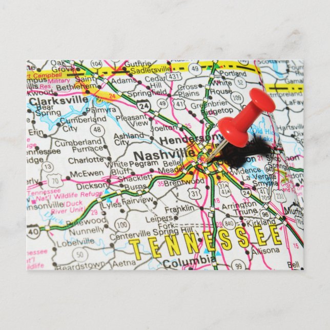 Nashville, Tennessee Vykort (Framsida)