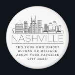 Nashville Thned | Anpassningsbar City Message elle Magnet<br><div class="desc">En unik magnet-tjänst som representerar den vackra staden Nashville, Tennessee. Den här nyckelkedjan har en stiliserad illustration av stadens unika skylt med namn under. Under staden är namn en plats för din unika slogan eller påstående om din favoritstad. Ett underbart sätt att skicka ett tack för gästerna som besöker dig...</div>