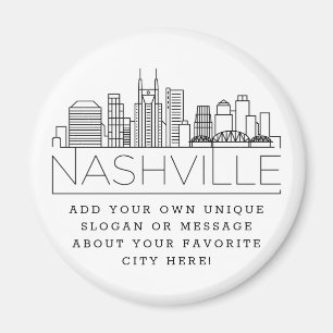 Nashville Thned Anpassningsbar City Message elle Magnet