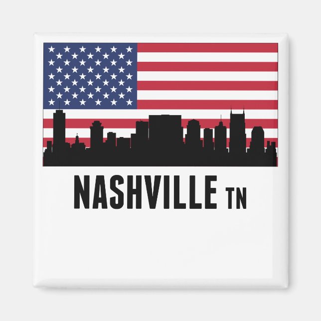 Nashville TN American Flagga Magnet (Framsidan)