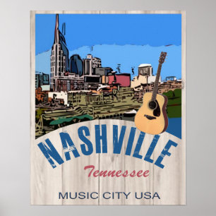Nashville TN Färg Poster