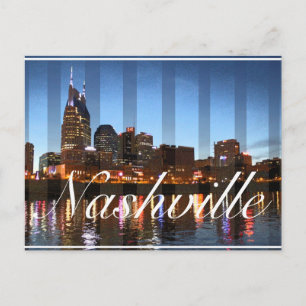 Nashville, TN Nattscen i centrala Natten Vykort