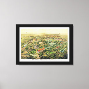 Nashville TN panorama- karta DIGITALT REMASTERED Canvastryck